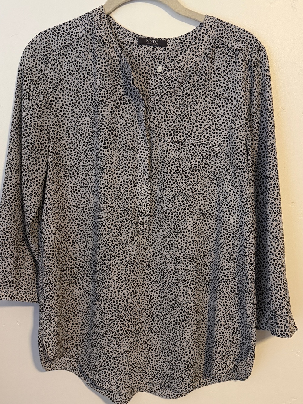 NYDJ Pintuck Animal-Print Pullover Blouse